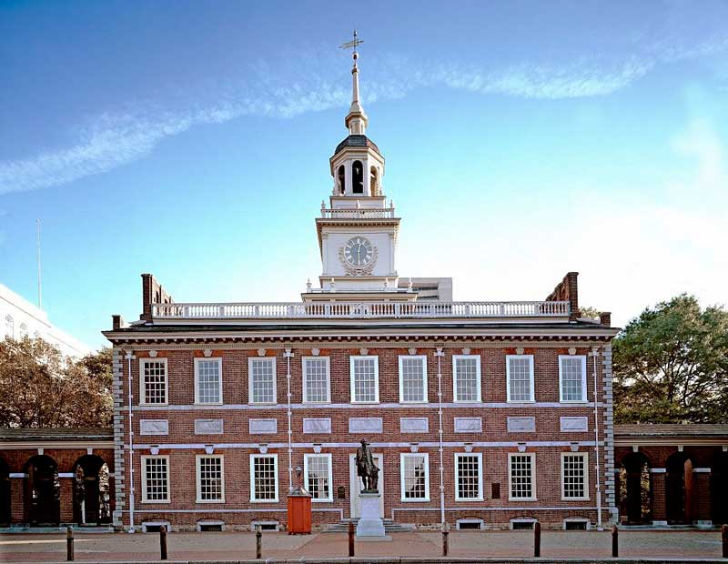 Điểm du lịch Independence Hall ở Philadelphia , Mỹ