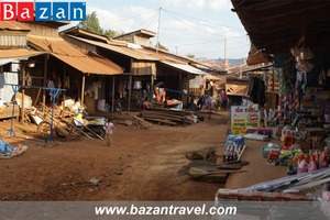 Nét thôn quê bình dị tại chợ địa phương ở Mondulkiri, Campuchia